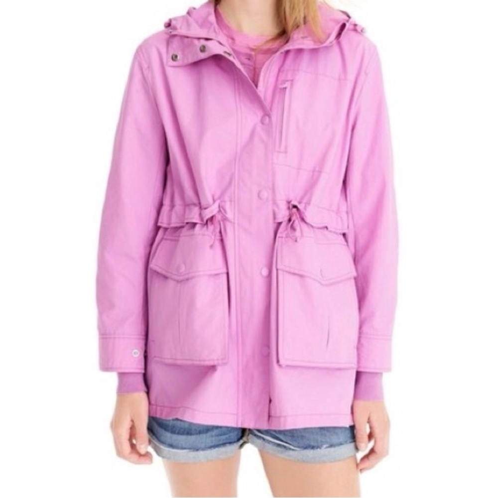 J. Crew Pink Hooded Utility Windbreaker